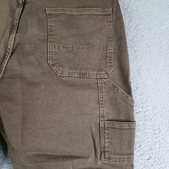 Old Navy Pants Mens 34x32 Brown Carpenter Double Knee Utility Workwear Stretch - Picture 6 of 12